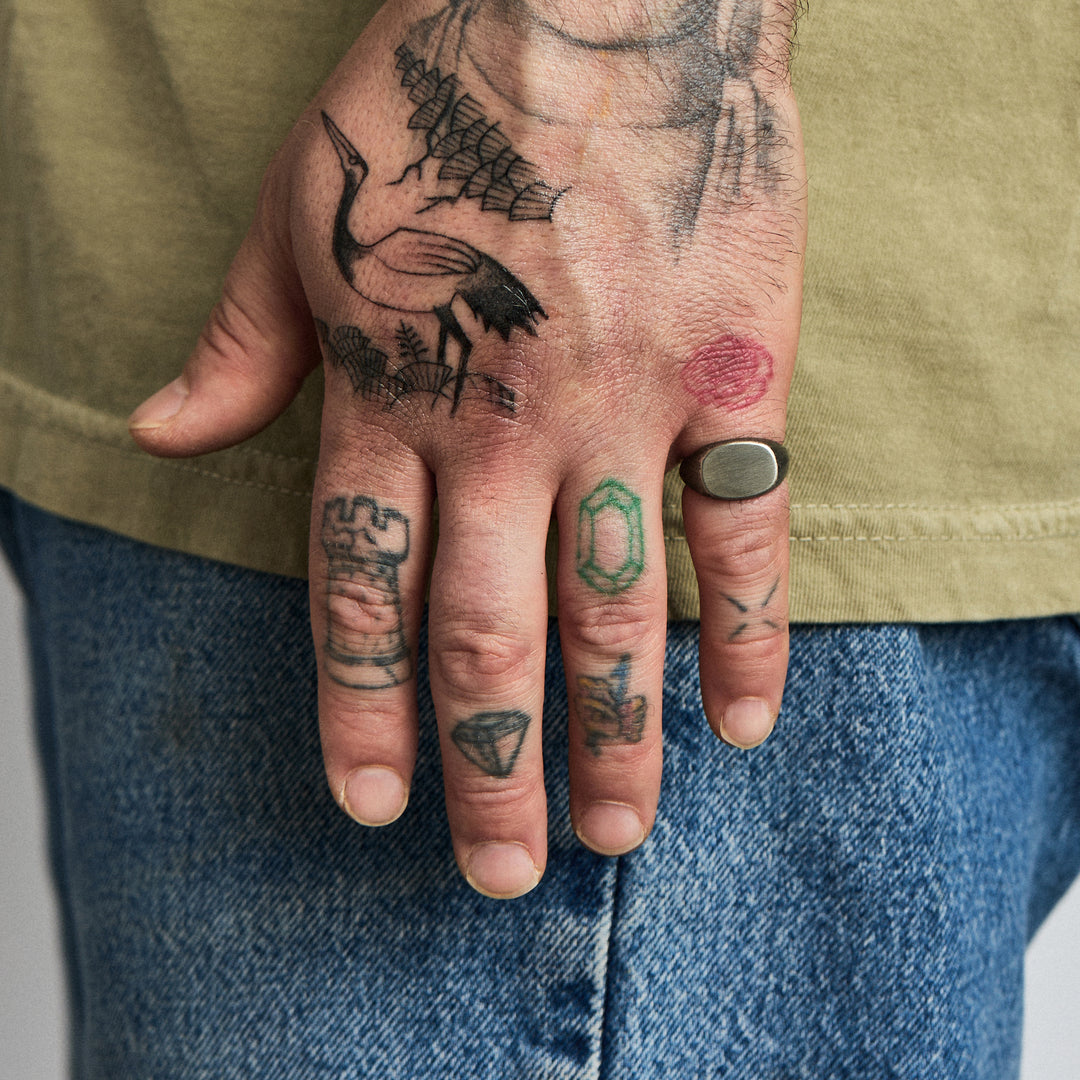 NEIGHBORHOOD 24SS 【 SILVER SIGNET RING 】 Neighborhood - Silver-Tone and Enamel Signet Ring Neighborhood