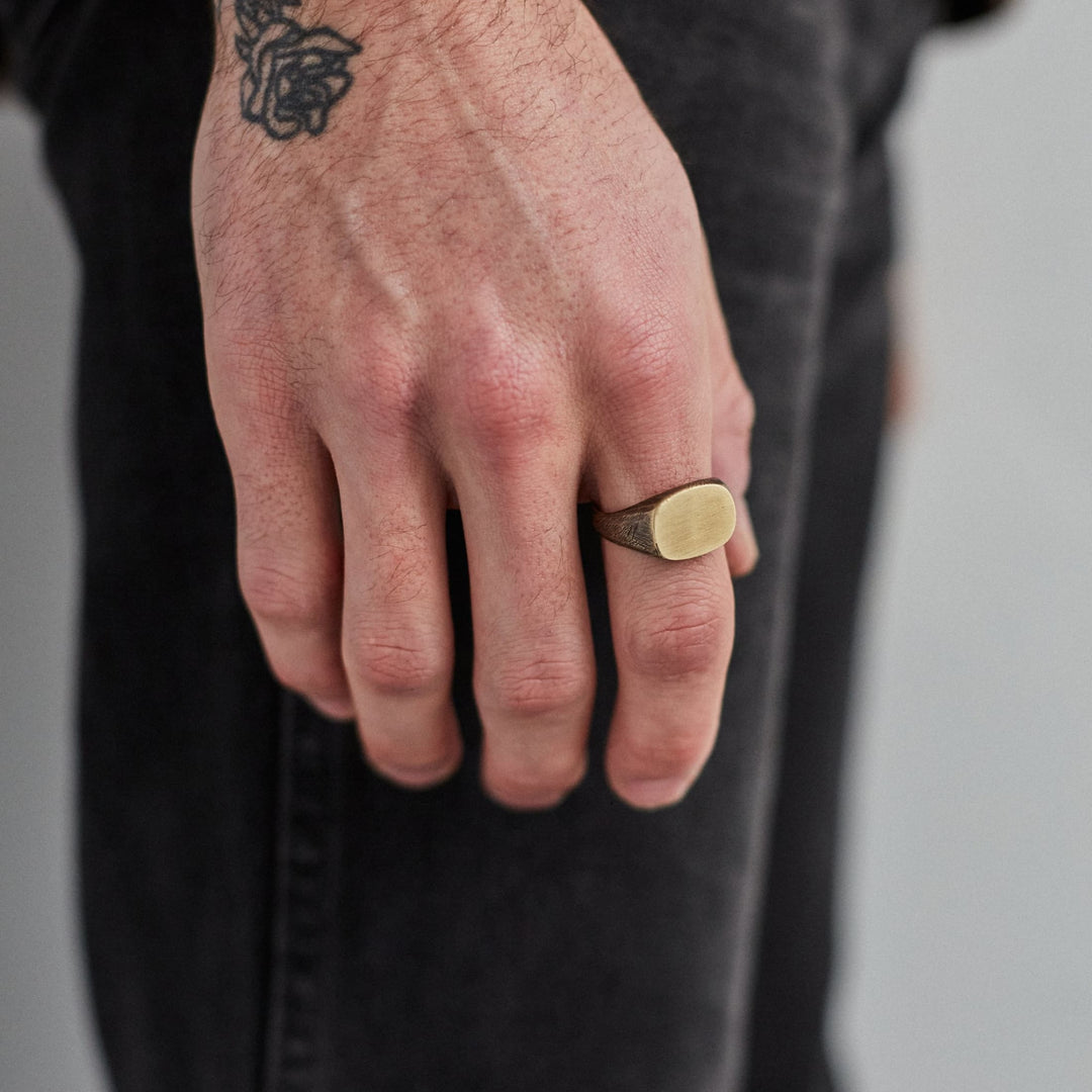 Signet Ring Brass – Studebaker Metals - Main Image